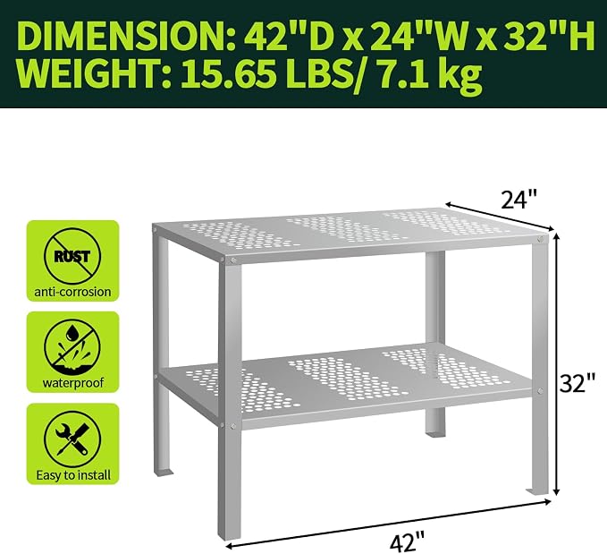 Greenhouse Potting Bench 42" D x 24" W x 32" H, Garden Workstation Work Bench - Image 3