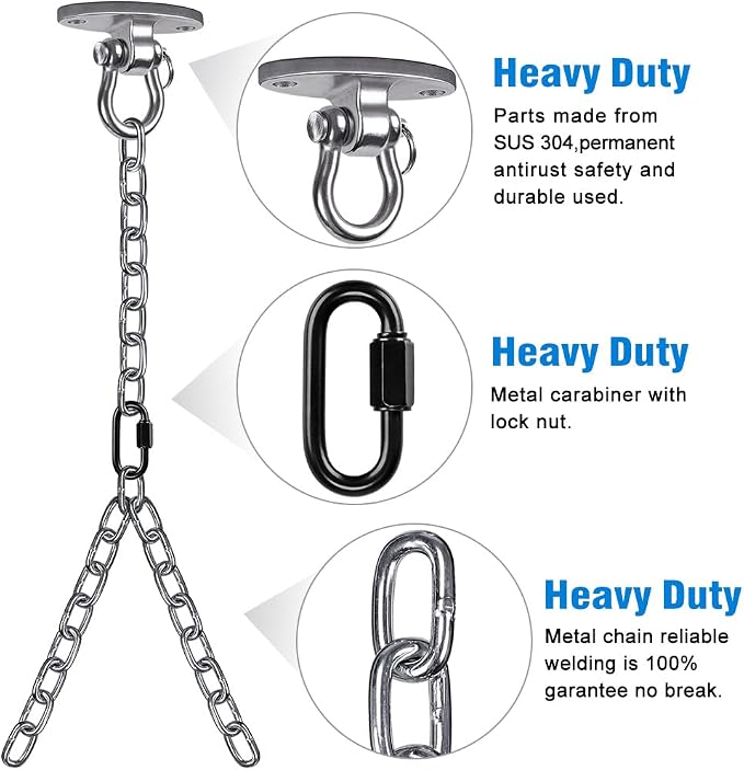 BeneLabel Set of 2 Heavy Duty Porch Swing Hanging Chain Kit, Hammock Hardware - Image 7