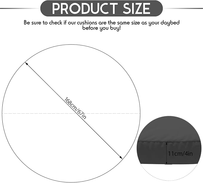 Outdoor Daybed Cushion Cover, Outdoor Waterproof and Fade-Resistant Sun Bed - Image 2