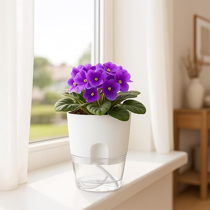6 Pack Self Watering Pots for Indoor Plants, PlanterHoma 3.2/4/6 Inch Plant Pot - Image 4