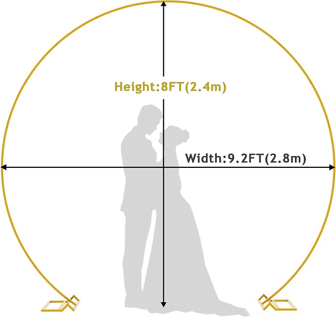Wokceer 9.2 FT Large Circle Balloon Arch Stand Gold Metal Round Arch Backdrop - Image 2