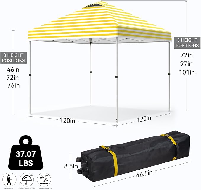Nazhura 10' x 10' Pop Up Canopy - Image 2