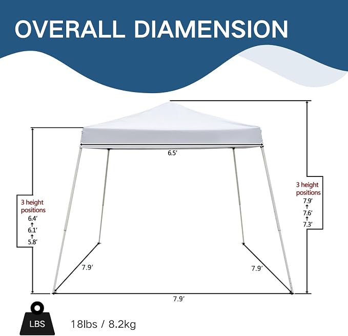 Outvita Canopy 7.8x7.8' Pop Up Commercial Instant Gazebo Tent, Waterproof & UV - Image 4