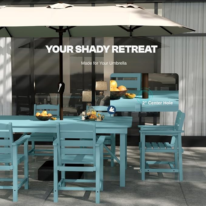 Outdoor HDPE Dining Set 5 Pieces, Patio Table - Image 3