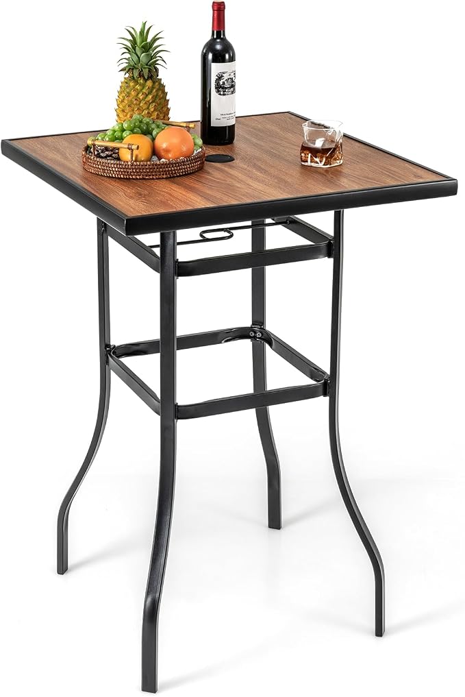 Tangkula 27.5 Inch Patio Bar Table, Outdoor Bar Height Table by TANGKULA
