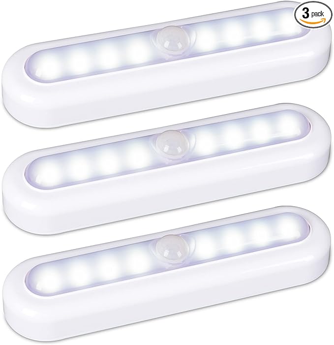 STAR-SPANGLED 3 Pack 7” Motion Sensor Lights Indoor Battery Operated, Stick on by STAR-SPANGLED