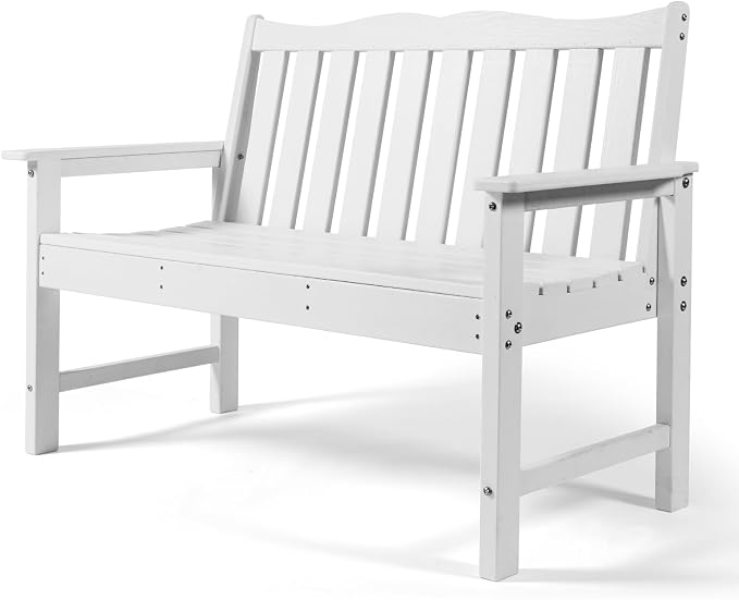 Backyard Expressions Poly Patio Bench – Weatherproof Outdoor Bench, Low by BackyardExpressions