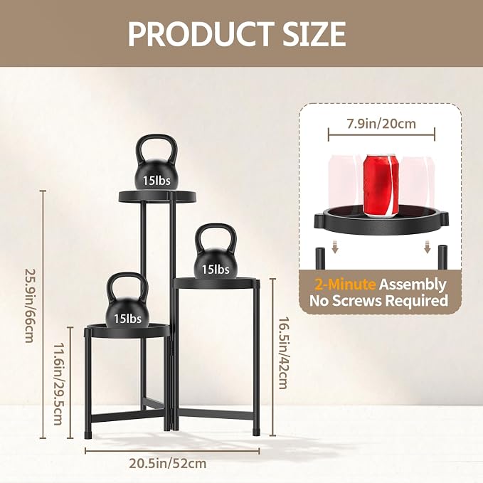 LASZOLA 3 Tiered Folding Plant Stand Indoor - Image 3