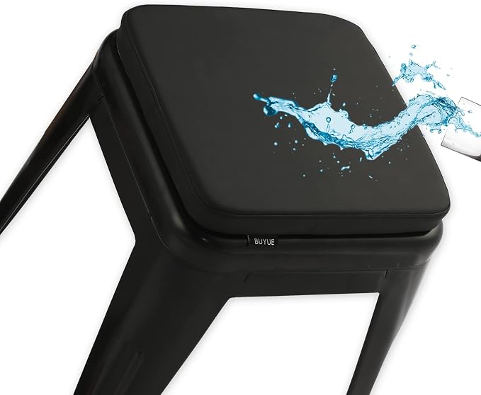 BUYUE Enhanced Anti-Slip Magnetic Bar Stool Cushion 1 Piece, Luxury PU Leather by BUYUE