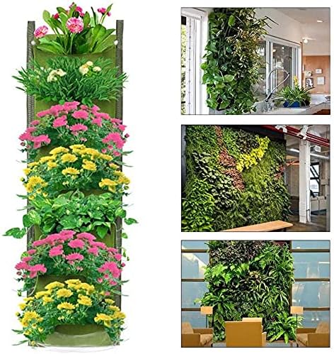 LITLANDSTAR Hanging Planter Bags, 2 Pack 7 Pocket Hanging Vertical Wall Planter - Image 8
