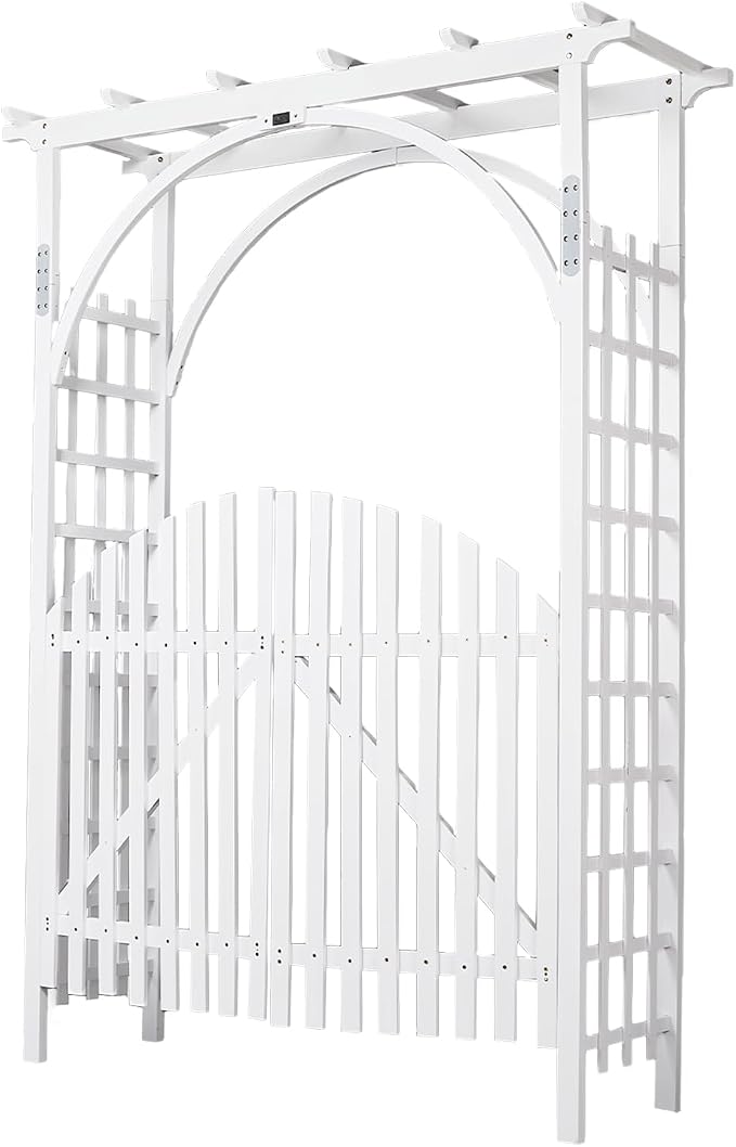 VINGLI 85in Wooden Arbor, Garden Arbor Wedding Arch by VINGLI