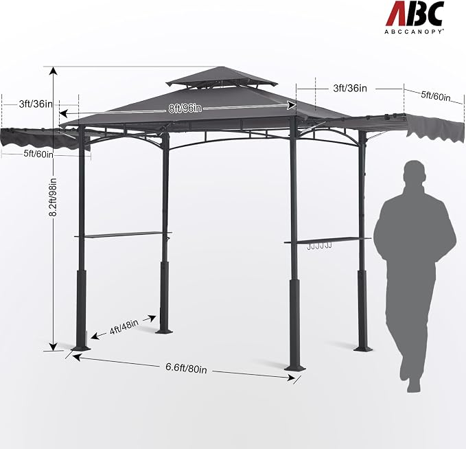 ABCCANOPY Grill Gazebo with 2 Side Awnings - Image 4