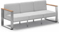 Outdoor Aluminum 3-Seat Sofa, Modern Patio Patio Furniture by ComfCove