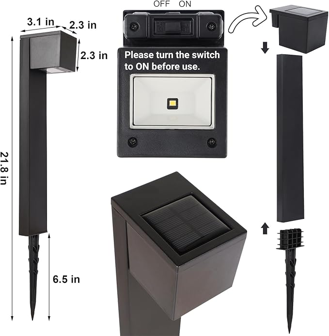 Dynaming Solar Pathway Lights Outdoor, 6 Pack Solar Garden Lights, Landscape - Image 2