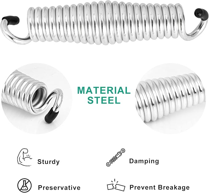 Porch Swing Springs Hammock Chair Spring Hold up to 1600lbs Heavy-Duty Chrome - Image 6