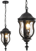 Large Outdoor Pendant Light Fixtures, 19.1'' Exterior Hanging Lantern Porch by SmeikeLighting