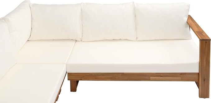 Christopher Knight Home Tenny 5-Seater Acacia Wood Patio Furniture Set - Image 11