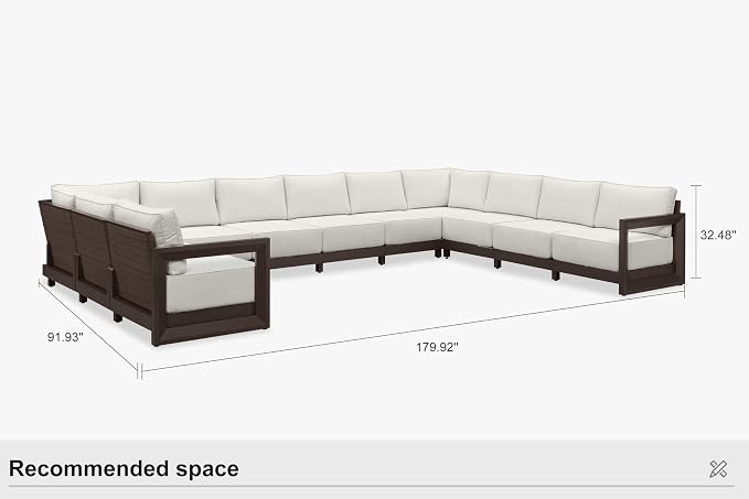 PURPLE LEAF Patio Furniture Set U-Shaped Outdoor Couch - Image 9