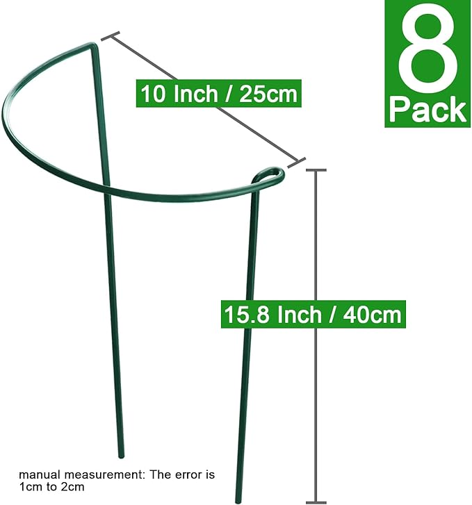 HiGift 8 Pack Plant Support Stakes, Half Round Metal Garden Plant Stake Indoor - Image 4
