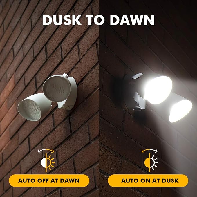 LUTEC 6222W-D2D 3500 Lumen 32 Watt Dusk to Dawn Dual-Head Flood Light Outdoor - Image 2
