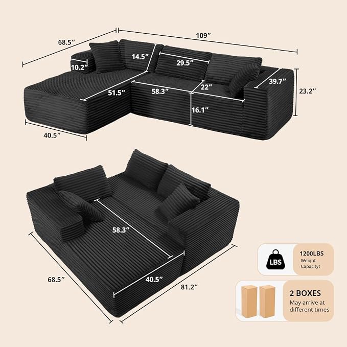 COMHOMA 105”Modular Sectional Sofa - Image 2