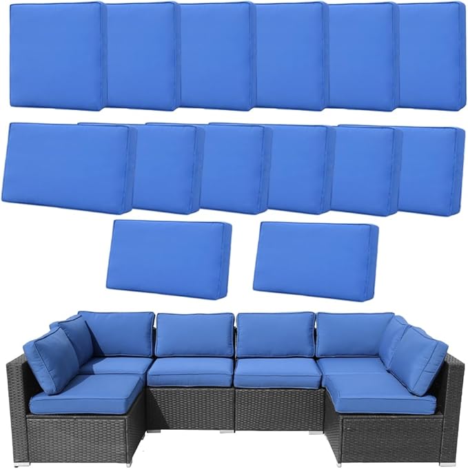 14Pcs Outdoor Cushion Covers Replacement Washable w/Zipper by Frxeyaliz