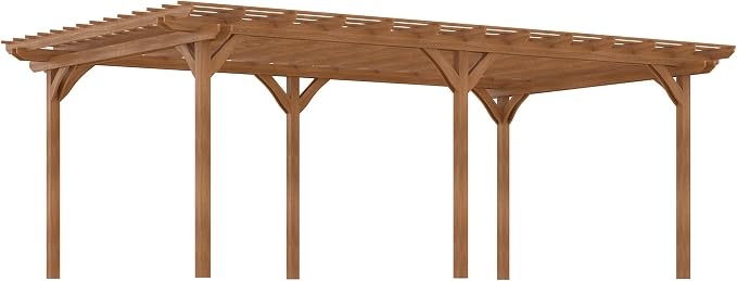 Outsunny 12' x 20' Outdoor Pergola, Wood Gazebo Grape Trellis by Outsunny