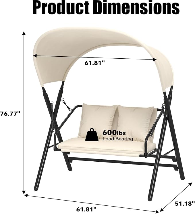 U-MAX 2 Seat Outdoor Porch Swings - Image 5