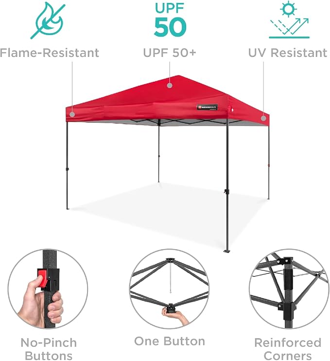Best Choice Products 8x8ft Pop Up Canopy Tent, Outdoor Shade, 1 Person 1 Minute - Image 4