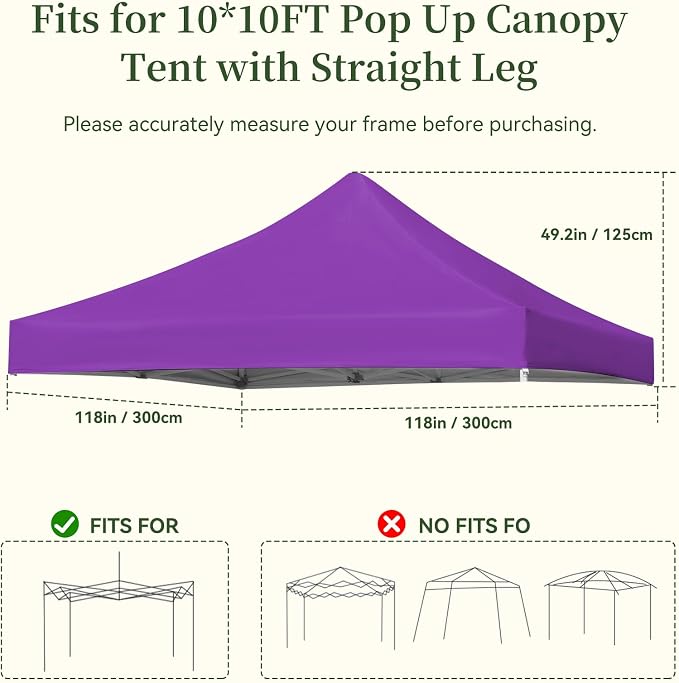 10x10 Canopy Replacement Top Cover - Image 2