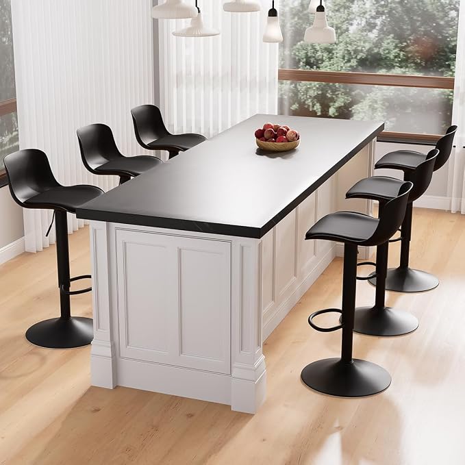 Kidol & Shellder Bar Stools Set of 6 Adjustable Counter Height Barstools Modern - Image 9