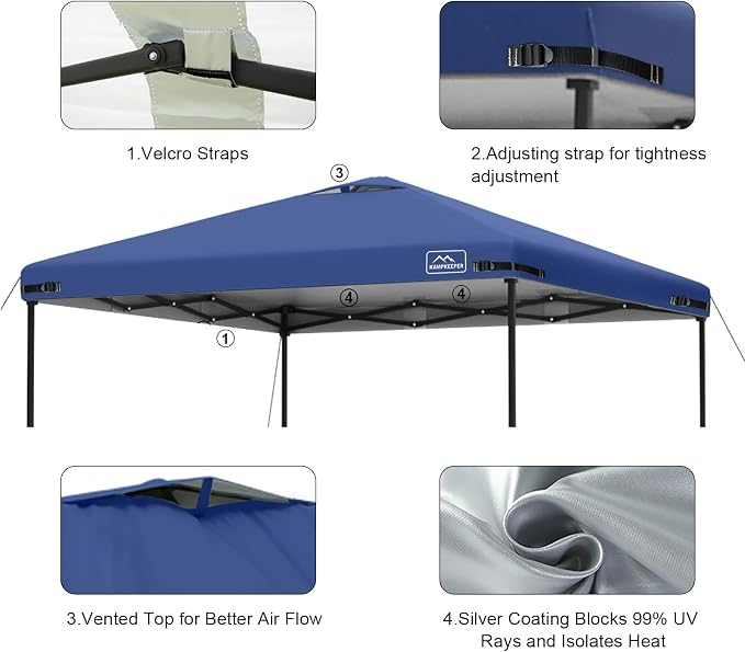 KAMPKEEPER Replacement Top Pop Up Canopy Tent Cover Roof - Image 4