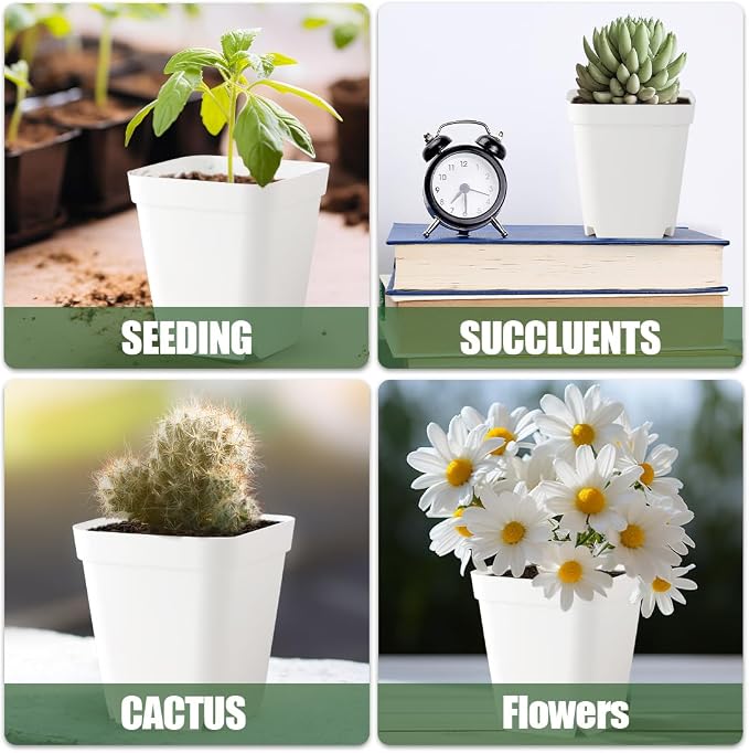 120 Pcs Nursery Pots 3.5 Inch, Plastic Seed Starting Pot - Image 3