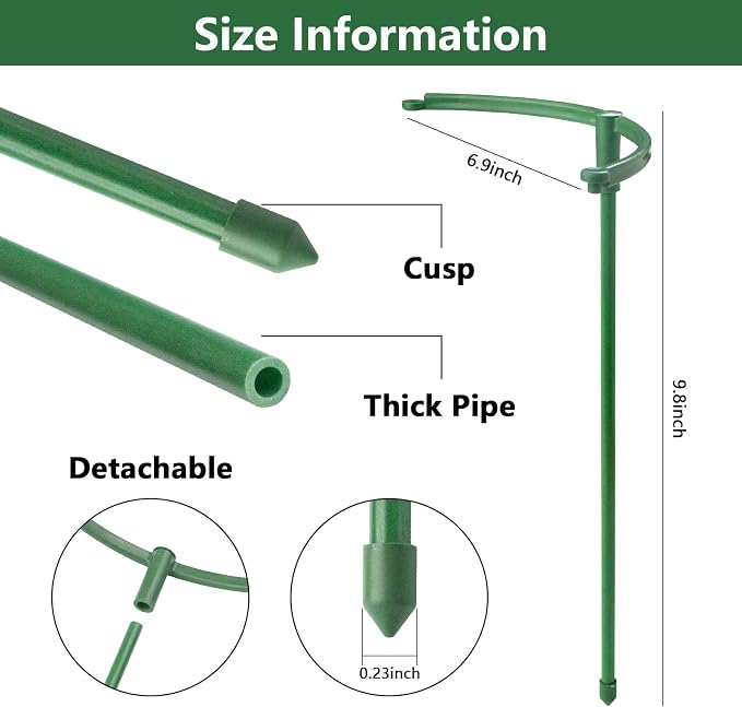 36Packs Plant Support Stake Half Round Plant Support - Image 3