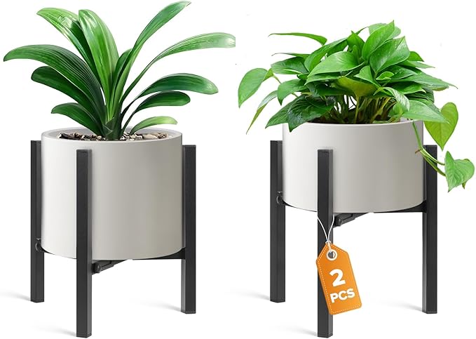 Plant Stand Indoor Adjustable 2 Pack, Metal Modern Indoor Plant Stand, Heavy by SculptingLightGarden