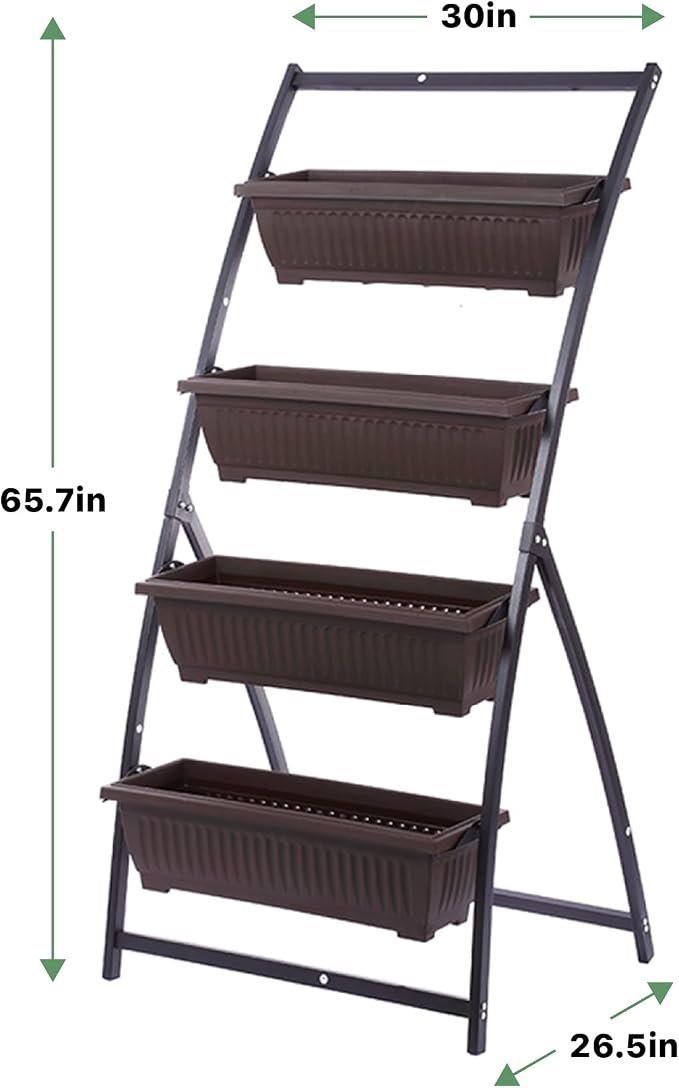 KHOMO GEAR Vertical Garden Planter Balcony Garden Outdoor 4 Tier Raised Bed Box - Image 2