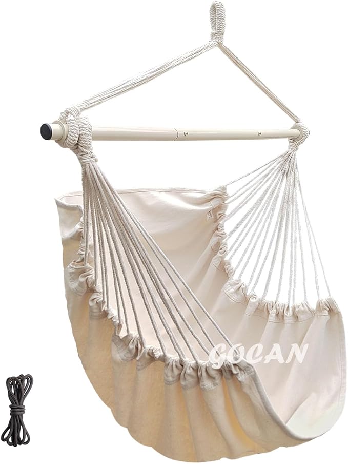 Hammock Chair Large Hammock Swing, 110 X 150cm Load 150kg, Cotton Hanging Chair by GOCAN