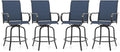 Giantex Set of 4 Swivel Outdoor Bar Stools, All-Weather Bar Height Patio Chairs by Giantex