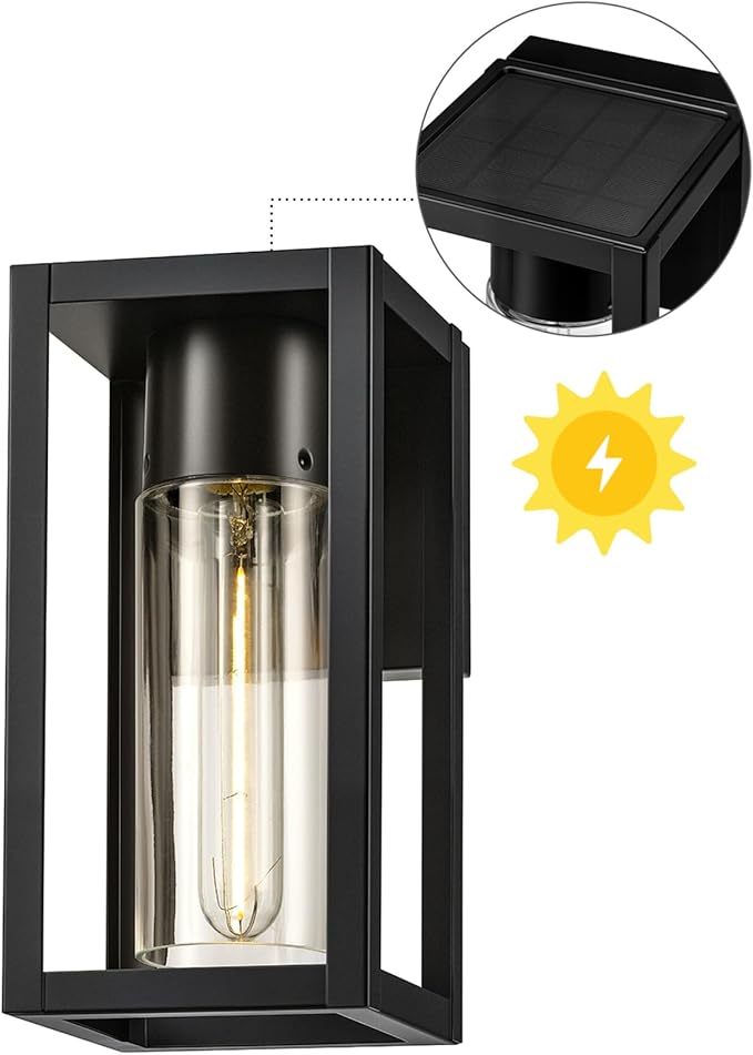 GLOBE Electric 60000167 1W LED Integrated Solar Powered Outdoor Wall Sconce - Image 2