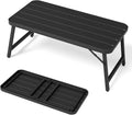 VINGLI Outdoor Folding Coffee Table, Rectangle Drainable Iron Patio Table by VINGLI