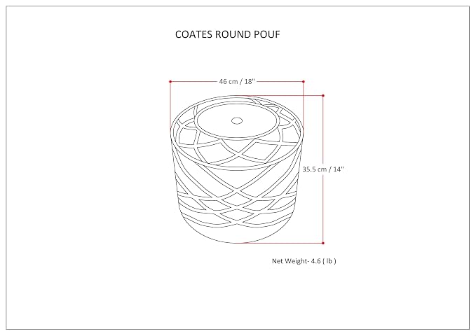 SIMPLIHOME Coates Round Pouf - Image 2