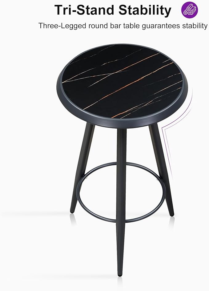 PURPLE LEAF Outdoor Round Table Patio Bar Height Table Pub Dining Table - Image 7