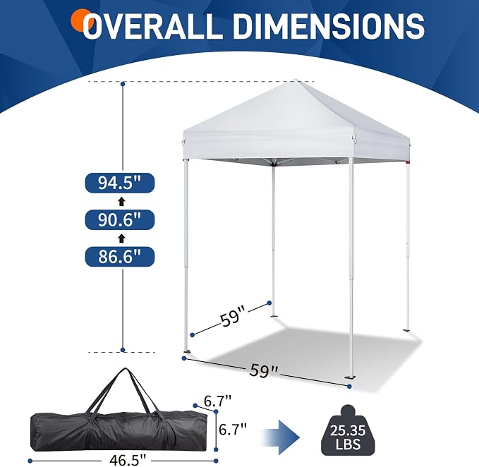 VINGLI 5x5 Pop Up Canopy Tent - Image 3