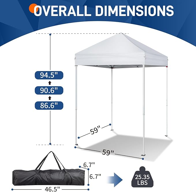 Outvita 5x5ft Pop Up Canopy Tent, Outdoor Instant Shelter Folding Canopy - Image 5