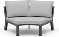 Outdoor Patio Sectional Modular Sofa, Aluminum 1 Piece Curved Patio Couch by Oasbira