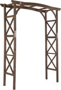 VINGLI Wooden Garden Arbor, Wedding Arch, 6.6ft Arch Backdrop Stand by VINGLI