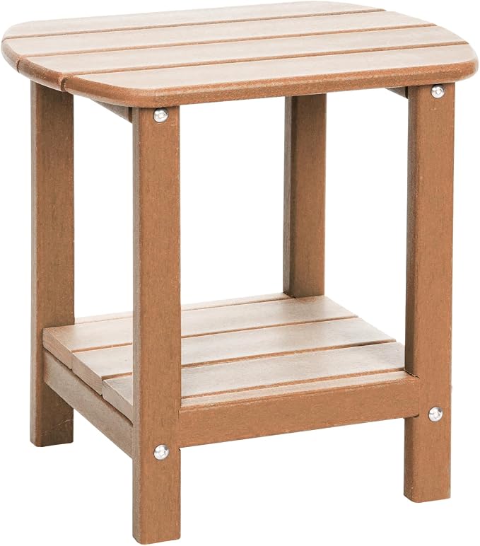 Adirondack Outdoor Side Table, 16.5” HDPE Small Patio Table by LOENIY