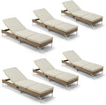 HOMREST Outdoor Chaise Lounge Chair Set of 6, Patio Wicker Lounge Chair by HOMREST