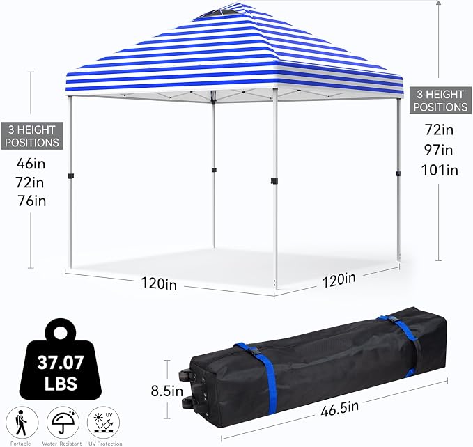 Nazhura 10' x 10' Pop Up Canopy - Image 2