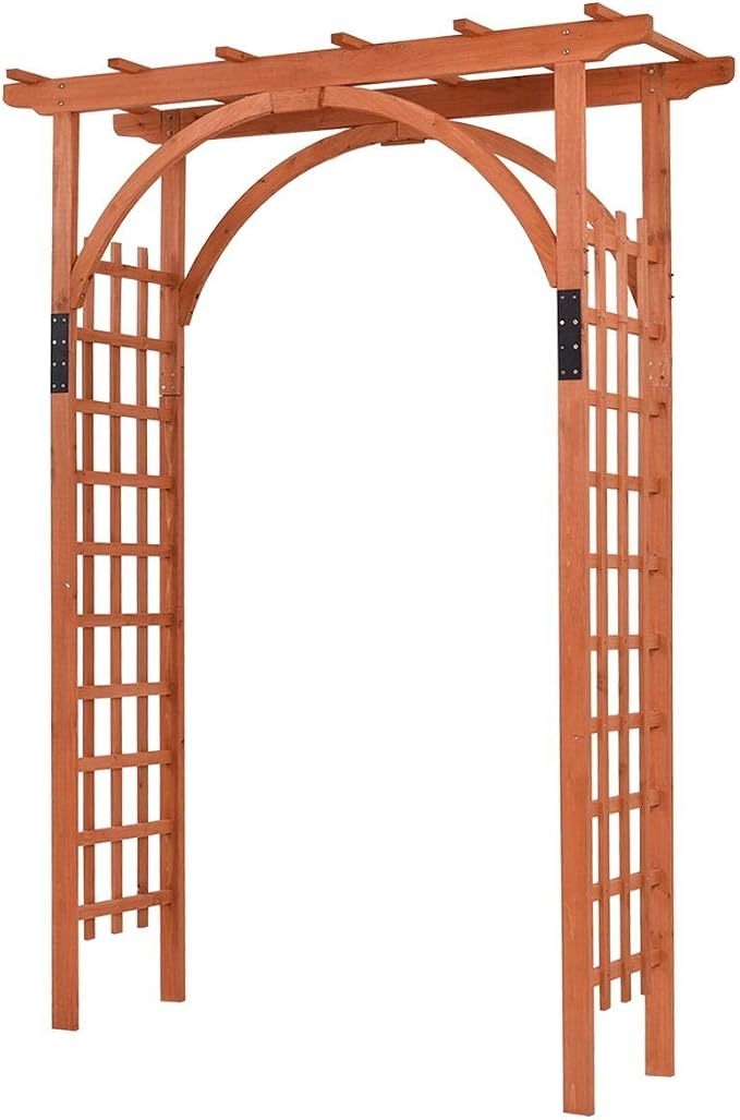 Premium Outdoor Wooden Cedar Arbor Arch Pergola Trellis Wood Garden Yard Lattice - Image 7